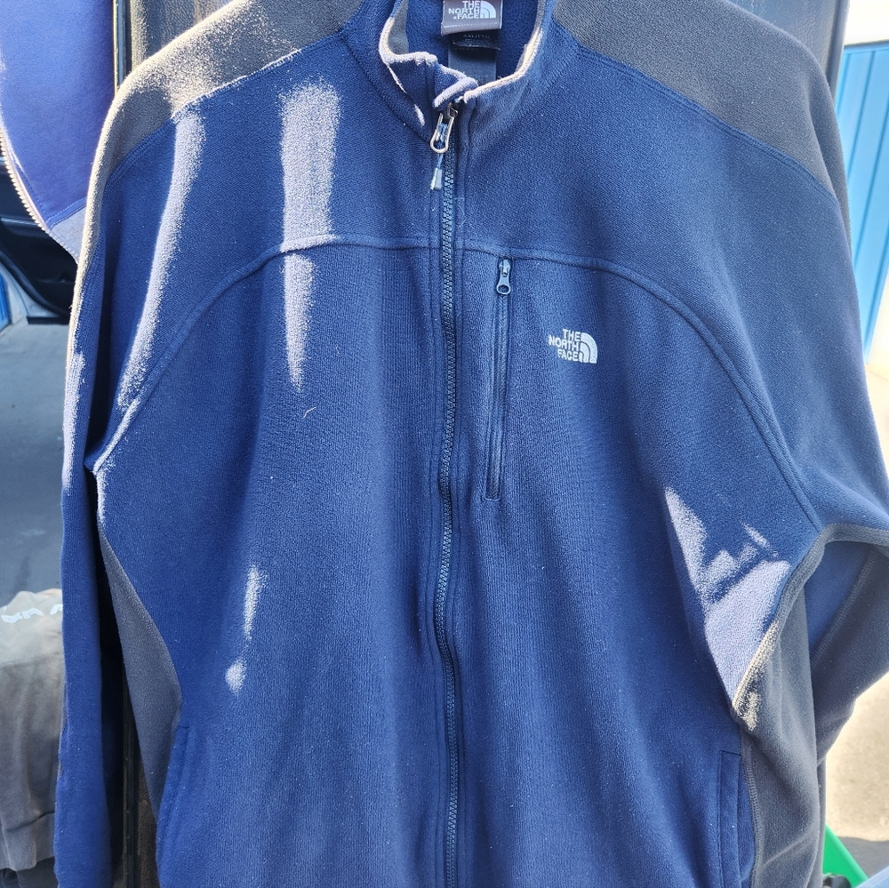 The North Face Blue and Gray Full-Zip Fleece